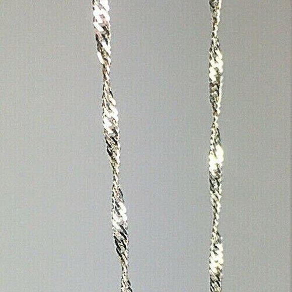 Sterling Silver Ornate Heart Necklace Twist Chain - Picture 6 of 12